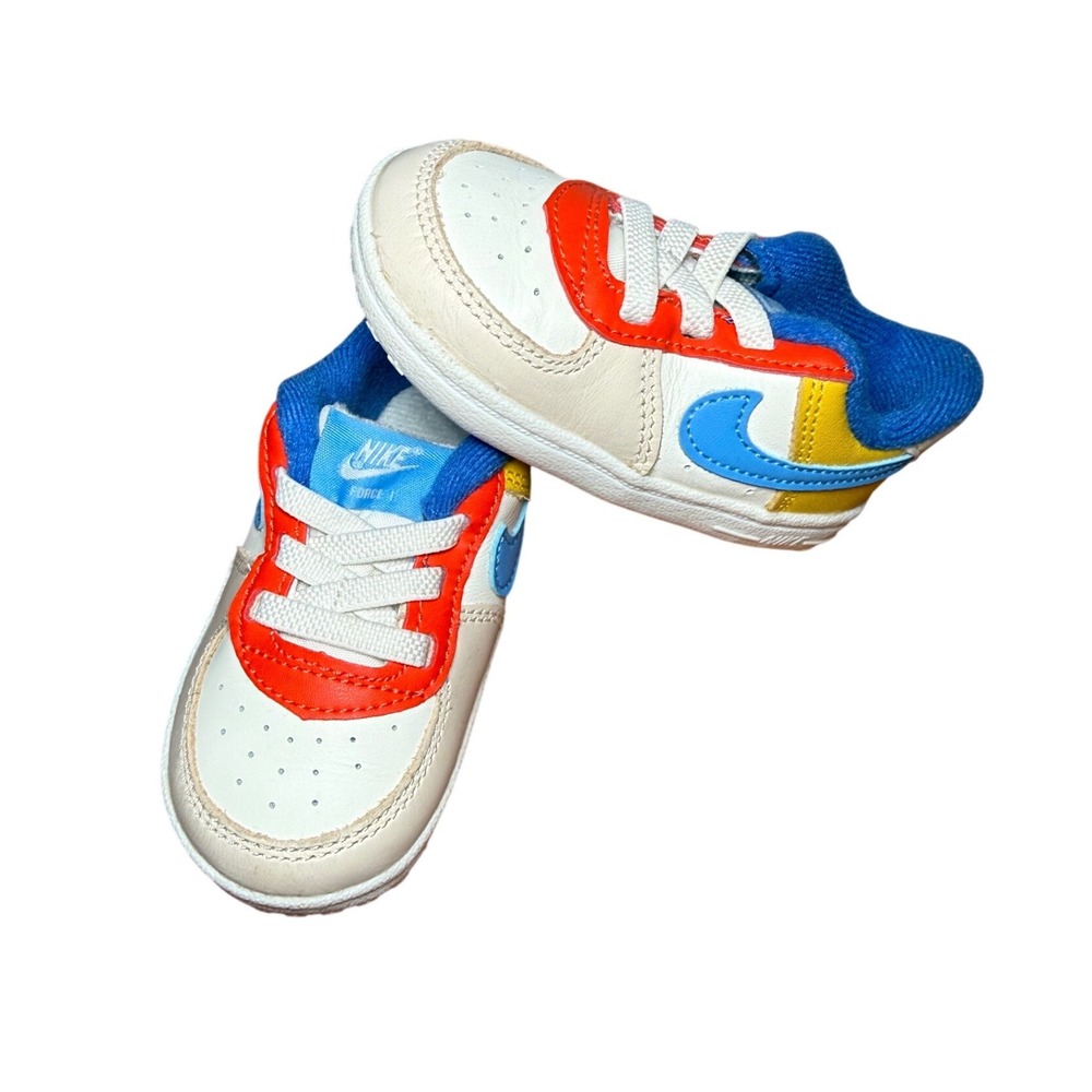 Nike Force 1 Crib Toddler Shoes‎ Sail Game Royal MultiColor Infant 4C Sneaker